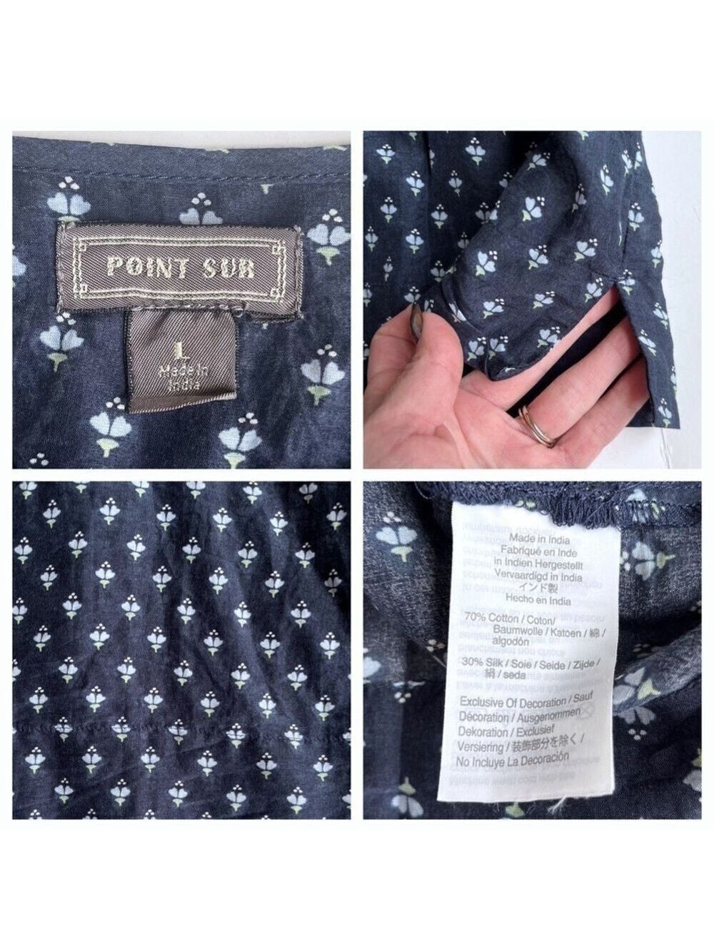 J. Crew Point Sur Embroidered Block Print Peasant Top - Picture 9 of 9